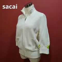 sacai サカイ ジャケット セーター コットン ホワイト Sサイズ
