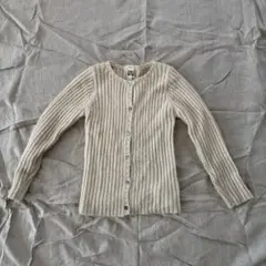 ボントン　BONTON リブ編みカーディガン クリーム色 10