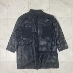 PICOMIRO ダークグレー メッシュシャツ