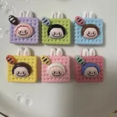 ラブブ らぶぶ デコパーツ フェイスパーツ 6個セット