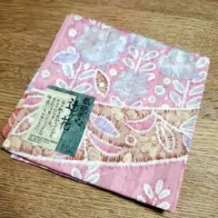 ⭐在庫大処分セール⭐新品　日本製　 花柄 ストライプハンカチ ピンク　綿100%