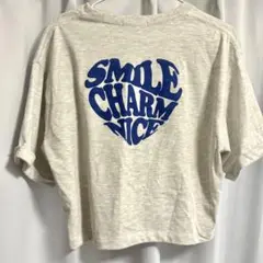 SMILE CHARM NICE ハート Tシャツ オートミール 半袖 ショート