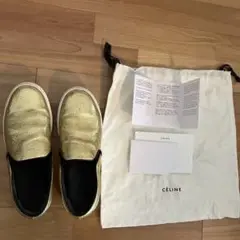 CELINE セリーヌ 38フィービー ゴールド スリッポン