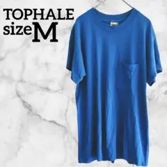 TOPHALE【M】チュニック 半袖 青 ポケット付き 海外古着
