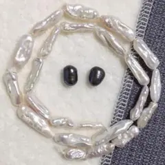淡水ぱ 棒。サイズがグラデーションしてる気がする？棒。1連 38.5cmくらい！