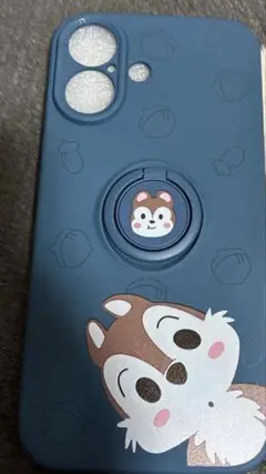 チップとデール iPhone16ケース ブルー