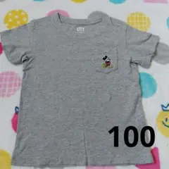 100 ユニクロ　Tシャツ　トップス　UT ミッキー　グレー