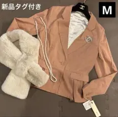 ☆新品☆モテ可愛い！MUGLA ピンクベージュ　長袖　ペプラムジャケット　M