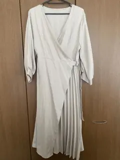 Lサイズ ラップスタイル 長袖ロングワンピース