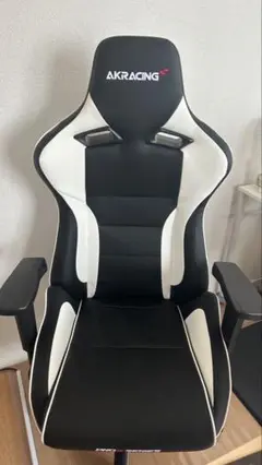 手渡しのみAKRACING ゲーミングチェア ブラックホワイト Pro-Ｘ V2