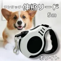 ワンタッチ 伸縮リード 5m 小型犬 中型犬 軽量 散歩 リード ペット用品