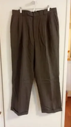 ウール ブラウン スラックス 34W 30L