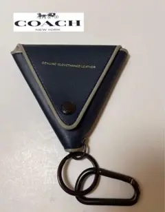【未使用品】希少 コーチ コインケース 小銭入れ トライアングル 三角 ネイビー