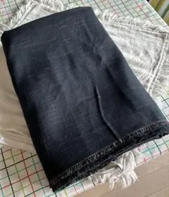 麻混　生地　ブラック　カラー糸ミックス　160cm×300cm