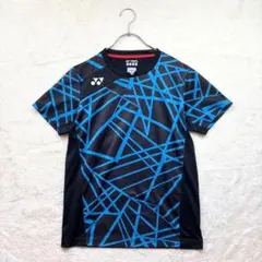 ☆【ヨネックス】S 黒×青 半袖 Tシャツ ドライ 練習着 スポーツ カジュアル