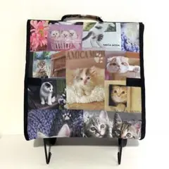 【大容量】総柄 キャリーバック【黒】ねこ 猫 タイヤ付き!コロコロ