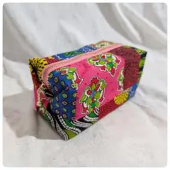 ハンドメイド♡キャラメルポーチ♡アフリカンプリント使用
