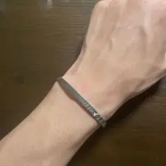 シルバー ステンレススチール バングル