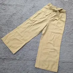 b2071 BROWNY STANDARD【S】ベージュ リボン付 ワイドパンツ