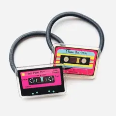 no555 レトロ80’sプレートヘアゴム1本 ハンドメイド