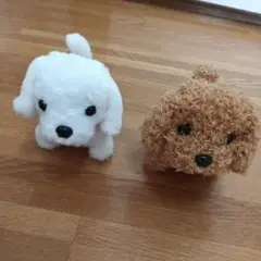 最終価格)ロボット犬の動くぬいぐるみ２体（白・茶色）セット