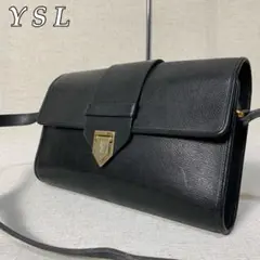 47B16|YSL イヴサンローラン ショルダーバッグ 本革 ブラック