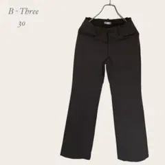 【B-Three】 ビースリー ストレッチパンツ ストレート S ブラウン