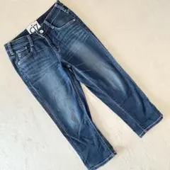 シーセブンティーン デニムパンツ クロップド丈 ストレッチ ブルー Sサイズ
