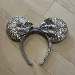 ディズニースパンコールカチューシャ キラキラ シルバー ミニー