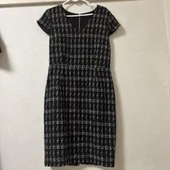 チェック柄 Vネック 半袖ワンピース