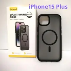 iPhone 15 Plus ケース Magsafe対応 半透明 ブラック