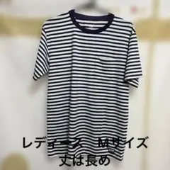 HH ヘリーハンセン　レディース　ネイビー✖️ホワイストライプ 半袖Tシャツ　M