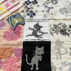 pjc.音の絵.mina perhonen.刺繍ハギレ☆*カケラ.