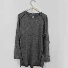 【美品】Champion チャンピオン　グレー 長袖　ドライシャツ