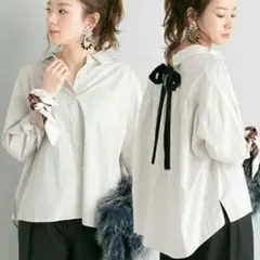 アーバンリサーチ BACK リボン オーバーゆるっと シャツ ブラウス