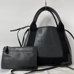 【極美品】バレンシアガ ネイビーカバス XS バンドバッグ パンチング 革 黒