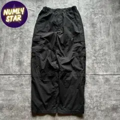 archive grunge nylon cargo pants black
