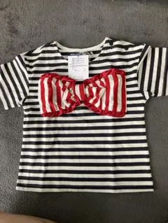 新品タグ付き　ブリーズ　半袖Tシャツ　90サイズ　ボーダー&ビッグリボン