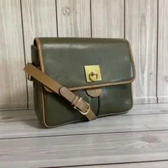 【良品】CELINE セリーヌ ショルダーバッグ レザー モスグリーン ベージュ