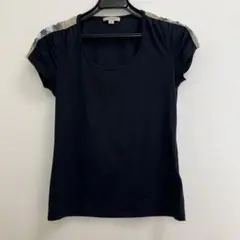 バーバリー♡異素材袖デザイン 黒 Tシャツ M