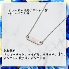 アレルギー対応!刻印無料 ステンレス製華奢見えバーネックレス シルバー