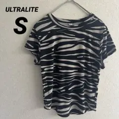 ULTRALITE ゼブラ柄 Sサイズ Tシャツ アニマル柄 ベージュ 半袖