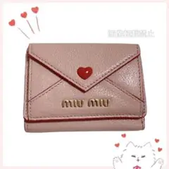 【新作】miumiu♡パールリボン ミニ財布 ビジュー ブルー