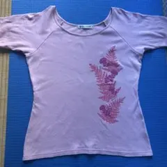 花柄プリント オフショルダーTシャツM 美品
