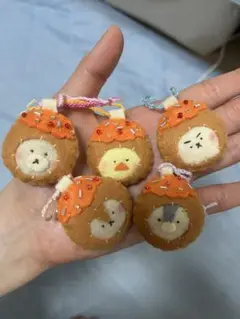 ハンドメイド　たこ焼きキーホルダー5点セット