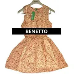 新品未使用！タグ付 ベネトン BENETTOフレア ワンピース 花柄 透け感