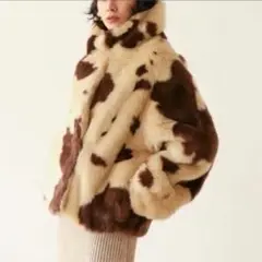 searoomlynn ECOファーショートcollarコート cow