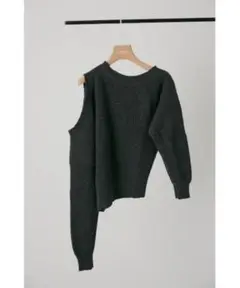 BLACK BY MOUSSY asymmetry hole knit tops