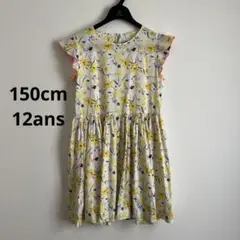 プチバトー petitebateau 12ans ワンピース 黄色　綿