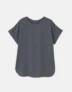 【送料込】美品　PLSTダブルカフス2WAYTブラウス グレーS